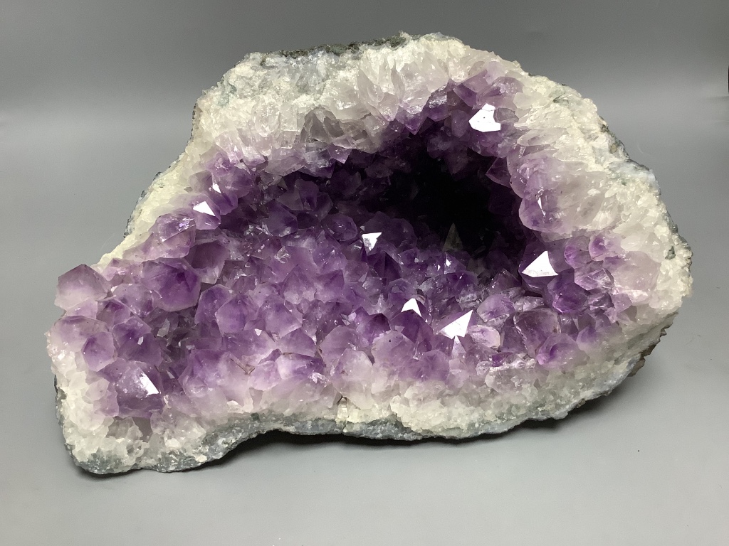 A large amethyst quartz geode